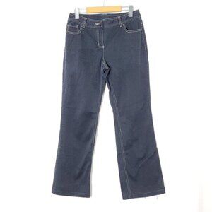 Style  Co Women's Navy Blue Comfy Soft Jean Cotton-Blend Wide Leg Pants Size 6